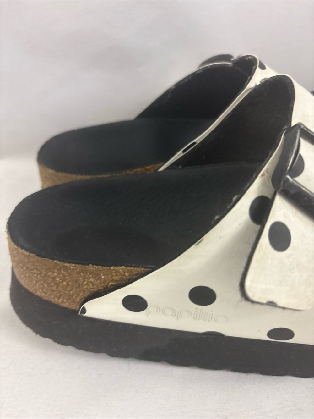 Papillio Arizona Platform Polka Dot Pattern Sandals 41 10-10.5US Black White - Picture 8 of 10